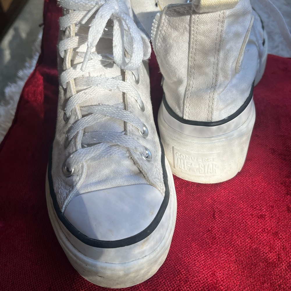 Converse White Platform High-Tops - Picture 3 of 8